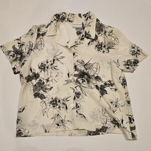 Alfred Dunner Shirt Womens 14P Top Floral 2Fer Blouse Work Office Casual Petite